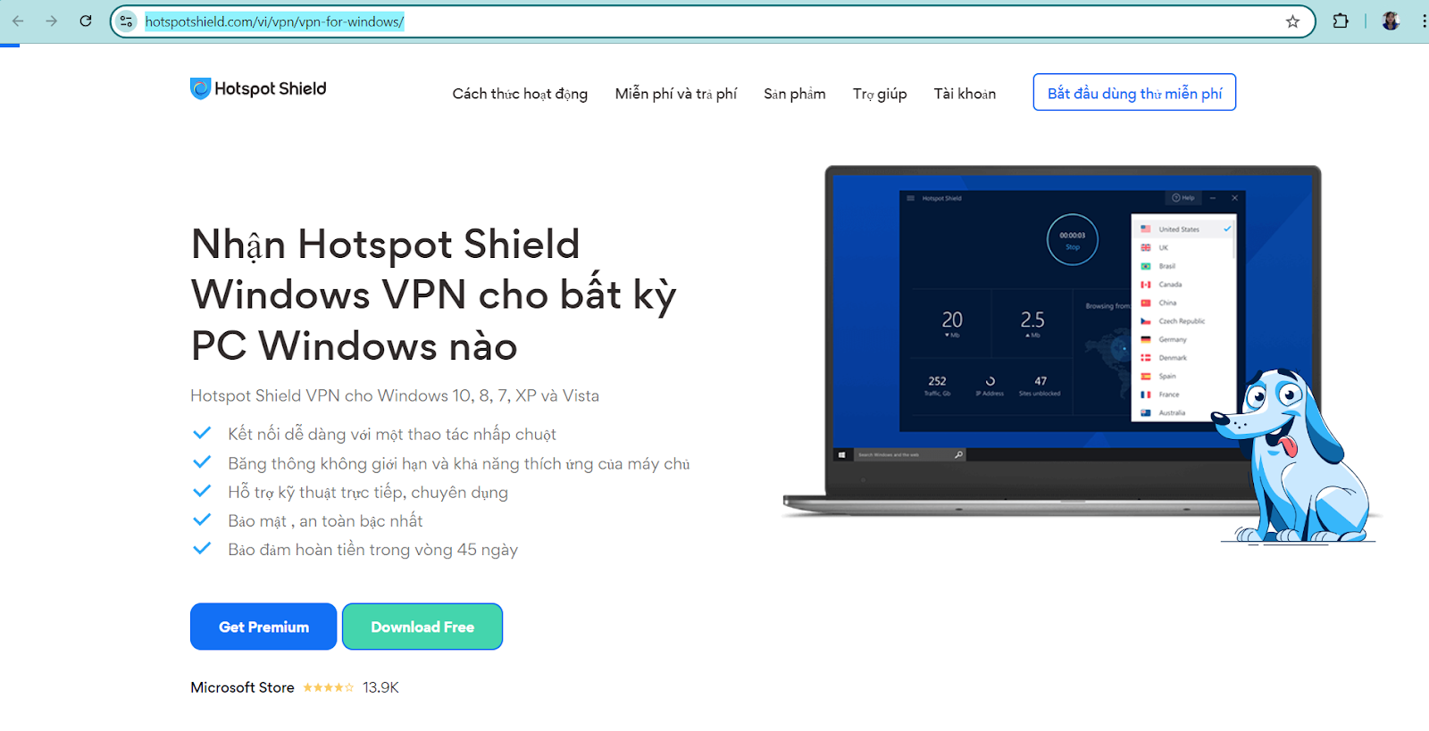 Nhấn download free để tải phần mềm về máy tính